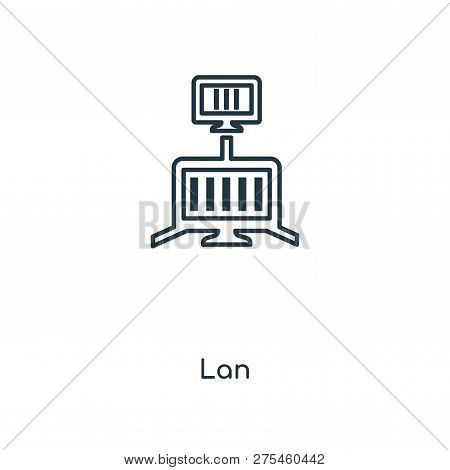 Lan Icon In Trendy Design Style. Lan Icon Isolated On White Background. Lan Vector Icon Simple And M