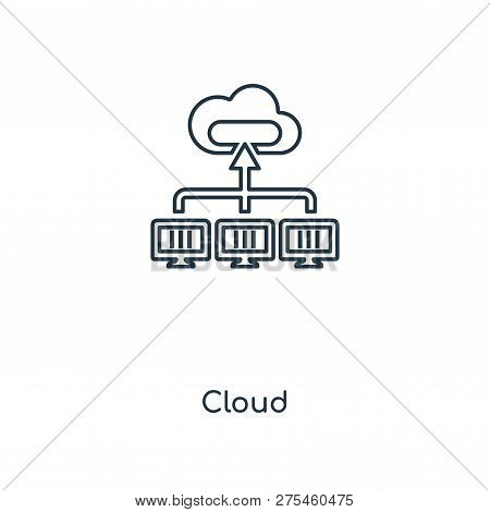 Cloud Icon In Trendy Design Style. Cloud Icon Isolated On White Background. Cloud Vector Icon Simple