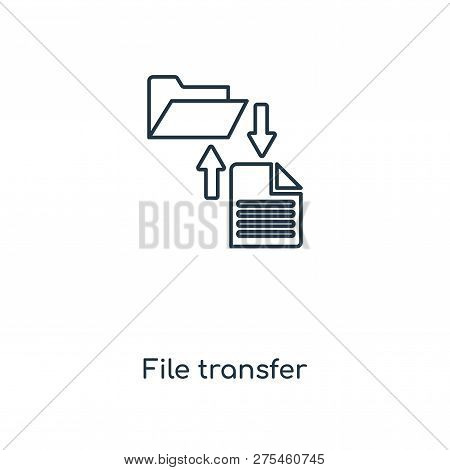 File Transfer Icon In Trendy Design Style. File Transfer Icon Isolated On White Background. File Tra