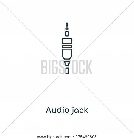 Audio Jack Icon In Trendy Design Style. Audio Jack Icon Isolated On White Background. Audio Jack Vec