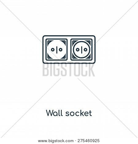 Wall Socket Icon In Trendy Design Style. Wall Socket Icon Isolated On White Background. Wall Socket 