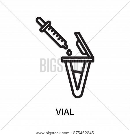 Vial Icon Isolated On White Background. Vial Icon Simple Sign. Vial Icon Trendy And Modern Symbol Fo