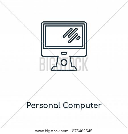 Personal Computer Icon In Trendy Design Style. Personal Computer Icon Isolated On White Background. 