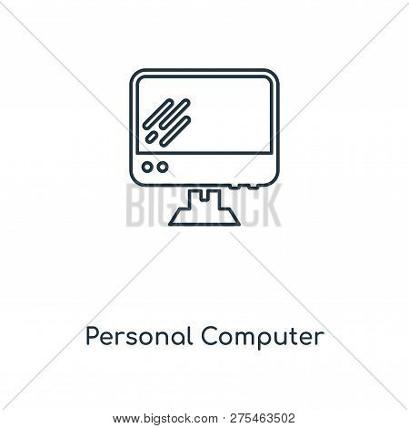 Personal Computer Icon In Trendy Design Style. Personal Computer Icon Isolated On White Background. 