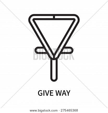 Give Way Icon Isolated On White Background. Give Way Icon Simple Sign. Give Way Icon Trendy And Mode