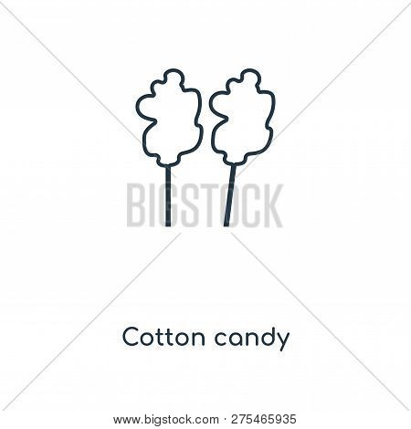 Cotton Candy Icon In Trendy Design Style. Cotton Candy Icon Isolated On White Background. Cotton Can