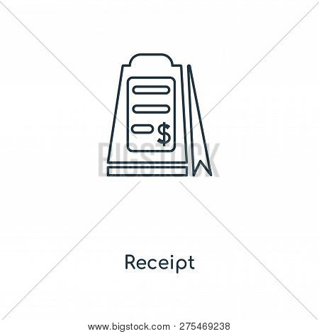 Receipt Icon In Trendy Design Style. Receipt Icon Isolated On White Background. Receipt Vector Icon 