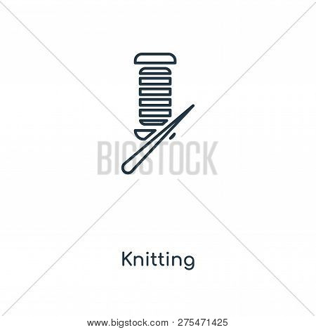 Knitting Icon In Trendy Design Style. Knitting Icon Isolated On White Background. Knitting Vector Ic