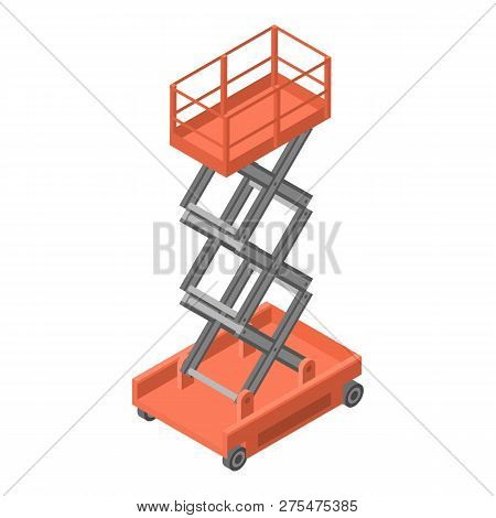 Warehouse Lift Icon. Isometric Of Warehouse Lift Vector Icon For Web Design Isolated On White Backgr