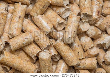Close-up Macro Filler For Cat Pet Pet Toilet. Pressed Wood Sawdust Egology Clean, No Smell For The H