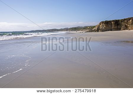 Wide Pacific Ocean Beach In Nayarit, Mexico
