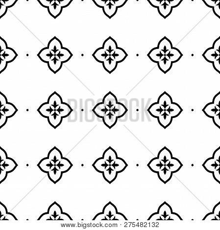 Geometric Minimal Abstract Pattern In Arabian Style. Seamless Vector Background.