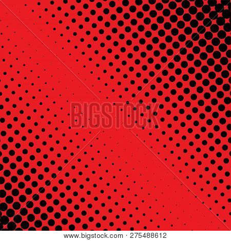 Halftone Red And Black Dot Background, Good For Print