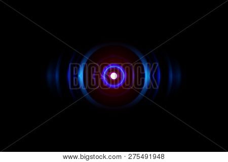 Abstract Light Blue Spiral Effect With Sound Waves Oscillating, Technology Background