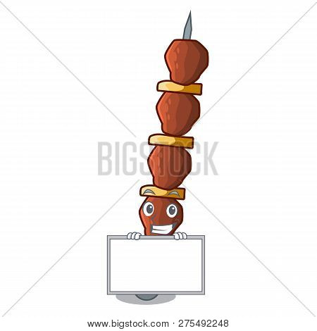 Grinning With Board Chickin Shish With Sticks A Cartoon