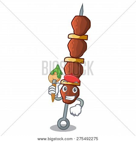 Artist Chickin Shish With Sticks A Cartoon