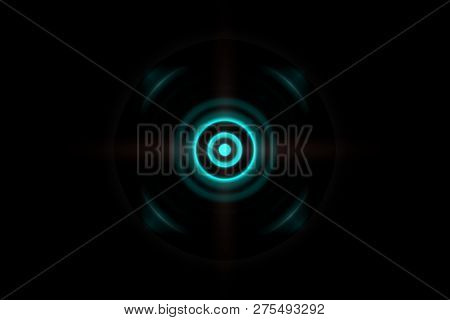 Abstract Eye Dark Green Effect With Sound Waves Oscillating Background
