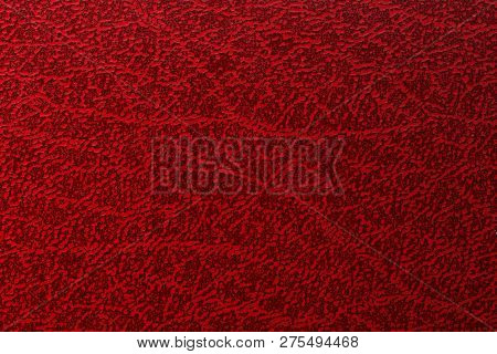 Texture Of Dirty On Old Red Leather Sheet, Abstract Background