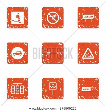 Underpass Icons Set. Grunge Set Of 9 Underpass Icons For Web Isolated On White Background