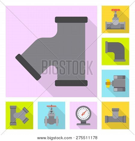 Vector Design Of Pipe And Tube Icon. Collection Of Pipe And Pipeline Vector Icon For Stock.