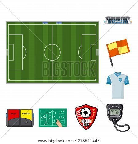 Vector Design Of Soccer And Gear Logo. Set Of Soccer And Tournament Stock Vector Illustration.