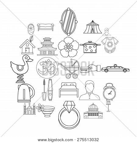Conjugal Icons Set. Outline Set Of 25 Conjugal Icons For Web Isolated On White Background