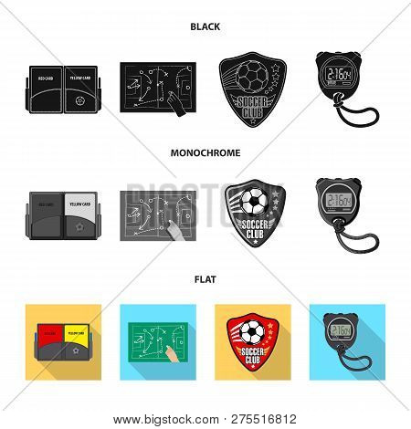 Isolated Object Of Soccer And Gear Logo. Collection Of Soccer And Tournament Vector Icon For Stock.