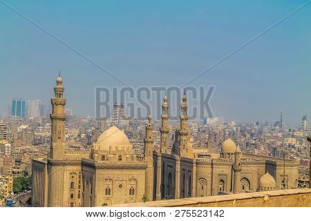 Beautiful Building Of A Muslim Mosque. Mosque Of Mohammed Ali In Cairo.