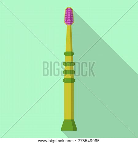 Kid Toothbrush Icon. Flat Illustration Of Kid Toothbrush Icon For Web Design