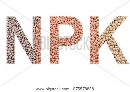 Npk Letters Made Of Mineral Fertilizers Background