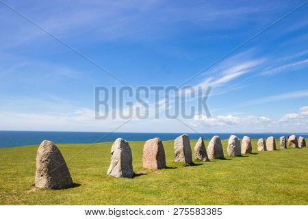 Ales Stenar - A Megalithic Monument In Scania In Southern Sweden.