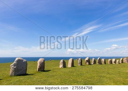 Ales Stenar - A Megalithic Monument In Scania In Southern Sweden.
