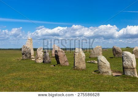 Ales Stenar - A Megalithic Monument In Scania In Southern Sweden.
