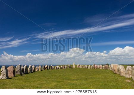 Ales Stenar - A Megalithic Monument In Scania In Southern Sweden.
