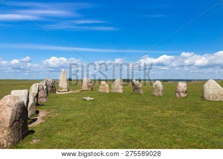 Ales Stenar - A Megalithic Monument In Scania In Southern Sweden.