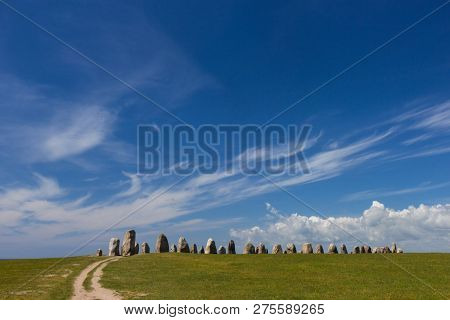Ales Stenar - A Megalithic Monument In Scania In Southern Sweden.