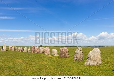 Ales Stenar - A Megalithic Monument In Scania In Southern Sweden.