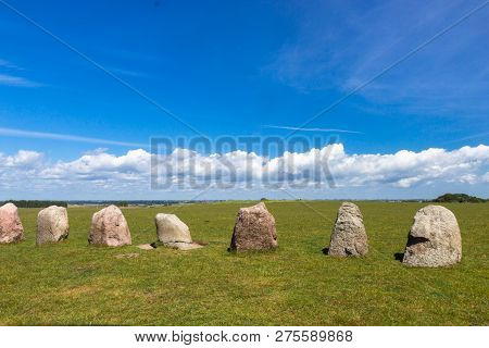 Ales Stenar - A Megalithic Monument In Scania In Southern Sweden.