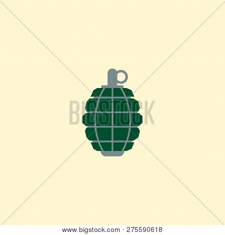 Grenade Icon Flat Element. Vector Illustration Of Grenade Icon Flat Isolated On Clean Background For