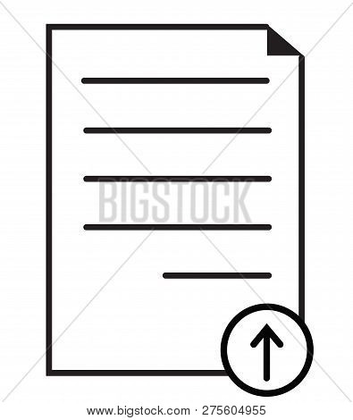 Upload Document Icon On White Background. Flat Style. Upload Document Icon For Your Web Site Design,
