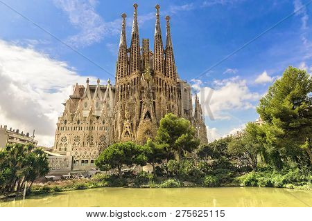 Barcelona, Spain - September 15: Sagrada Familia Of 2015 In Barcelona. Sagrada A Surname - The Most 