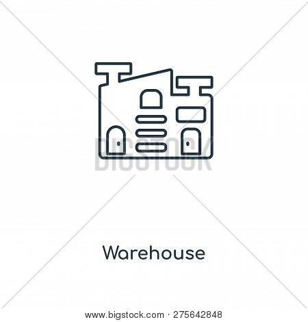 Warehouse Icon In Trendy Design Style. Warehouse Icon Isolated On White Background. Warehouse Vector