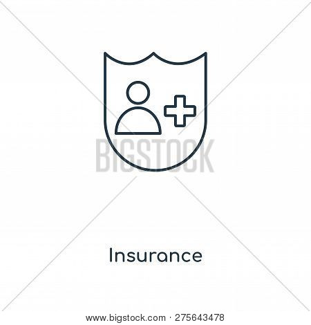 Insurance Icon In Trendy Design Style. Insurance Icon Isolated On White Background. Insurance Vector