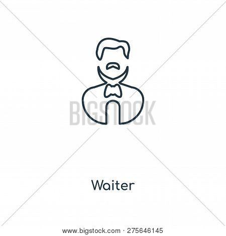 Waiter Icon In Trendy Design Style. Waiter Icon Isolated On White Background. Waiter Vector Icon Sim