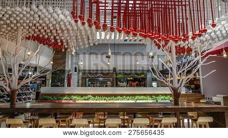 Bangkok, Thailand - Sep 16, 2018. Modern Restaurant At Mbk Shopping Mall. Bangkok Is The Commercial 