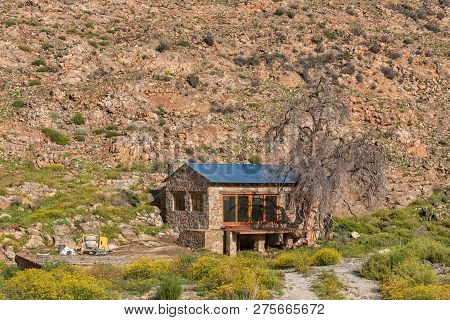 Matjiesrivier, South Africa, August 27, 2018: A Cottage At Keurbosfontein Near Matjiesrivier On The 
