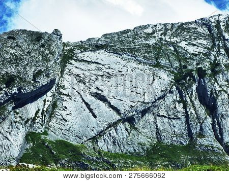 View To The Peaks Fahlenalp Over The Fahlensee Lake In The Mountain Mass Alpstein - Canton Of Appenz