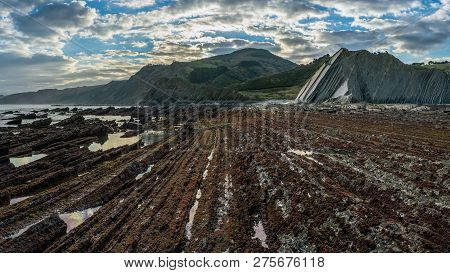 Detail Of The Coast Cliffs In Zumaia Flysch 16:9