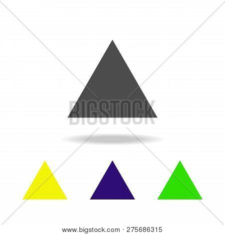 Equilateral Triangle Colored Icons. Elements Of Geometric Figure Colored Icons. Can Be Used For Web,