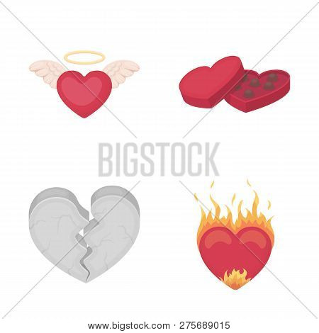 Vector Illustration Of Abstract And Shape Symbol. Collection Of Abstract And Love Stock Vector Illus